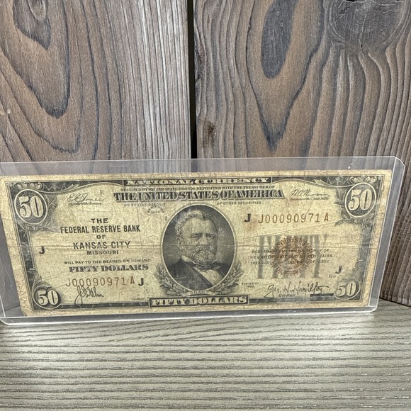 1929 $50 Fifty‎ Dollars FRBN Kansas City - Low Serial Number.